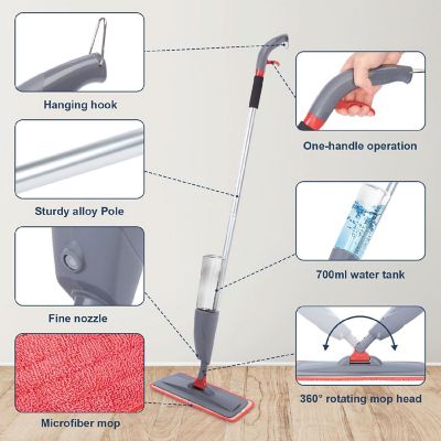 AGPtek Spray Mop Grey Image 1