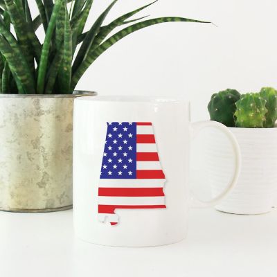 Alabama US Flag Ceramic Mug Image 1
