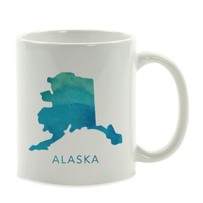 Alaska Aqua Blue Watercolor Ceramic Mug Image 2