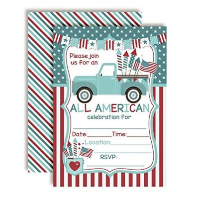 All American Celebration Invitations by AmandaCreation 40pcs. Image 1