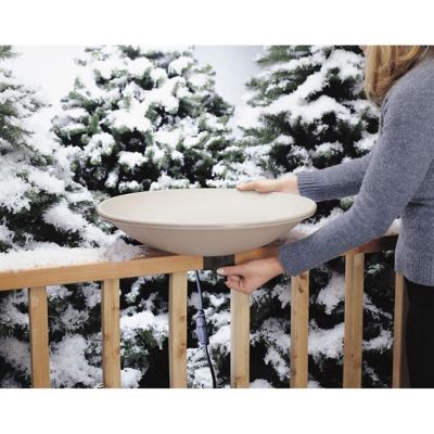 Allied Precision Industries 650 Heated Bird Bath with Mounting Bracket, Light Stone Color, 20" Diameter Image 3
