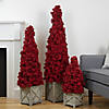 Allstate 24" Red Berry Cone Potted Christmas Topiary Image 1
