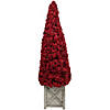 Allstate 40" Red Berry Cone Potted Christmas Topiary Image 1