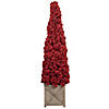 Allstate 50" Red Berry Cone Potted Christmas Topiary Image 1