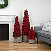 Allstate 50" Red Berry Cone Potted Christmas Topiary Image 1