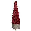 Allstate 50" Red Berry Cone Potted Christmas Topiary Image 2