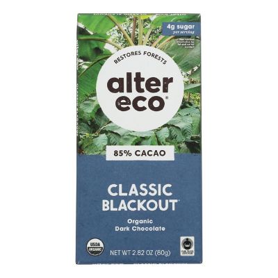 Alter Eco Americas Organic Chocolate Bar - Dark Blackout - 2.82 oz Bars - Case of 12 Image 1