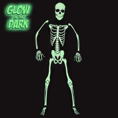 AltSkin Full Body Stretch Fabric Zentai Suit Costume - Glow in the Dark Skeleton (Small) Image 1