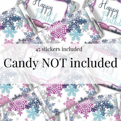 AmanadaCreation Winter Snowflake Mini Candybar Wrappers 45pcs. Image 1