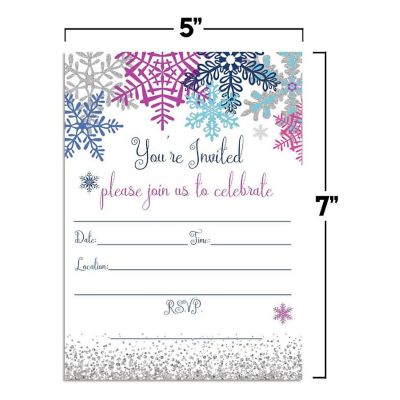 Amanda Creation Winter Snowflake Invitations with Envelopes - 20 Pc. Image 1