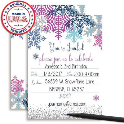 Amanda Creation Winter Snowflake Invitations with Envelopes - 20 Pc. Image 2