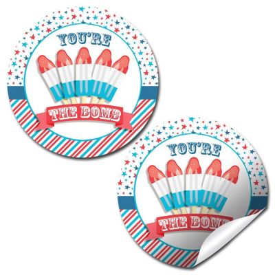 AmandaCreation 4th of July Popsicle Party Envelope Seals 40pc. Image 1