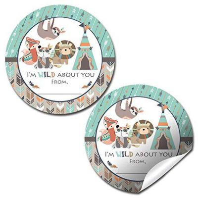 AmandaCreation Adventure Animal Blue Envelope Seals 40pc. Image 1