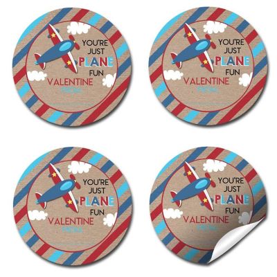 AmandaCreation Airplane Valentine Envelope Seals 40pc. Image 2
