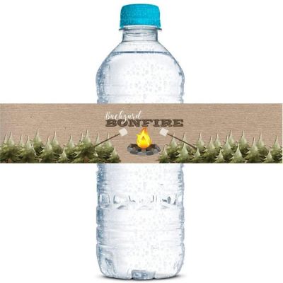 AmandaCreation Backyard Bonfire Water Bottle Wrappers 20pcs. Image 1