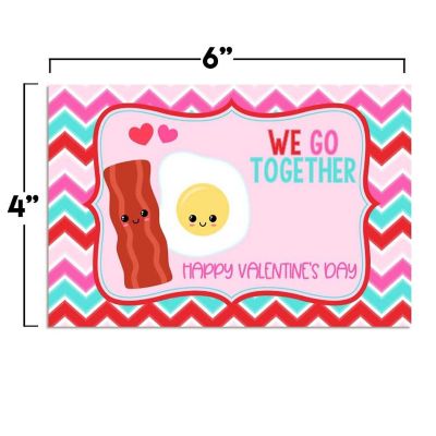 AmandaCreation Bacon & Eggs Valentine Greeting Card 2pc. Image 3