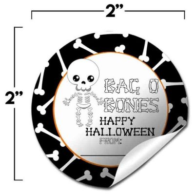 AmandaCreation Bag O' Bones Halloween Envelope Seals 40pcs. Image 2
