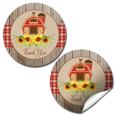 AmandaCreation Barn with Sunflowers Envelope Seals 40pc. Image 1