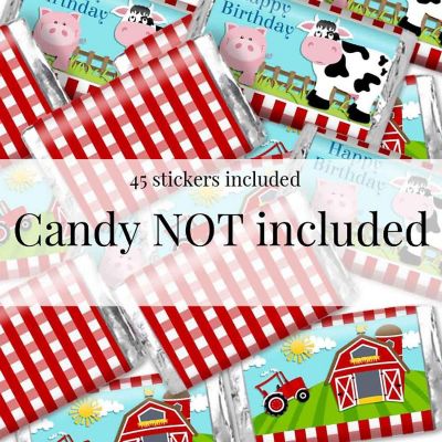 AmandaCreation Barnyard Bash Mini Candybar Wrappers 45pcs Image 1