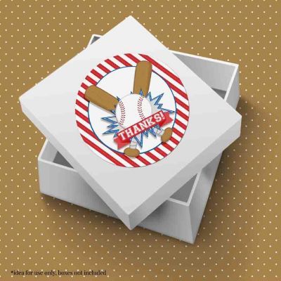 AmandaCreation Baseball Envelope Seals 40pc. Image 3