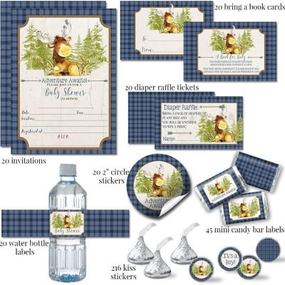 AmandaCreation Blue Adventure Awaits Moose Party Bundle 381pc. Image 1
