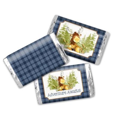 AmandaCreation Blue Adventure Moose Mini Candybar Wrappers 45pc. Image 1