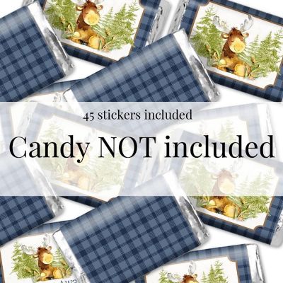 AmandaCreation Blue Adventure Moose Mini Candybar Wrappers 45pc. Image 3