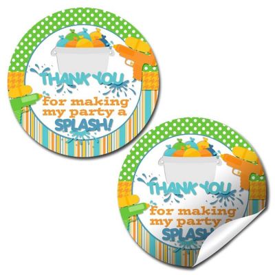 AmandaCreation Blue &amp; Green Water Wars Envelope Seals 40pc. Image 1