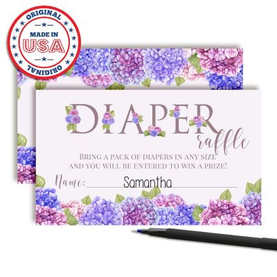 AmandaCreation Blue &amp; Purple Hydrangea Diaper Raffle 20pcs. Image 1