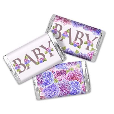 AmandaCreation Blue &amp; Purple Hydrangea Mini Candybar Wrappers 45pcs Image 1