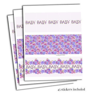 AmandaCreation Blue &amp; Purple Hydrangea Mini Candybar Wrappers 45pcs Image 1
