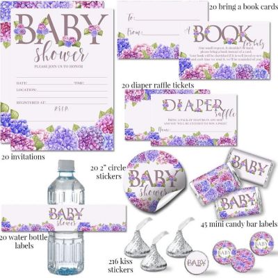 AmandaCreation Blue &amp; Purple Hydrangea Party Bundle 381pc. Image 1