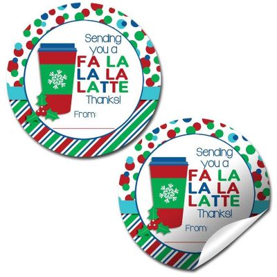 AmandaCreation Blue &amp; Red Latte Gift Tag 40pc. Image 1