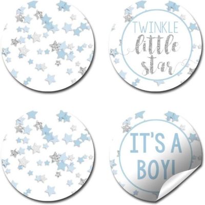 AmandaCreation Blue & Silver Twinkle Little Star Kiss Stickers 324pcs. Image 1
