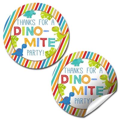 AmandaCreation Blue Dinosaur Envelope Seals 40pc. Image 1
