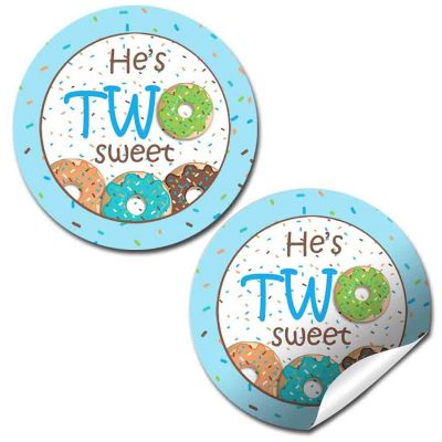AmandaCreation Blue Donut Grow Up 2nd Envelope Seals 40pc. Image 1