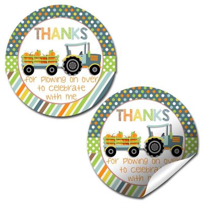 AmandaCreation Blue Fall Tractor Stickers 40pcs. Image 1