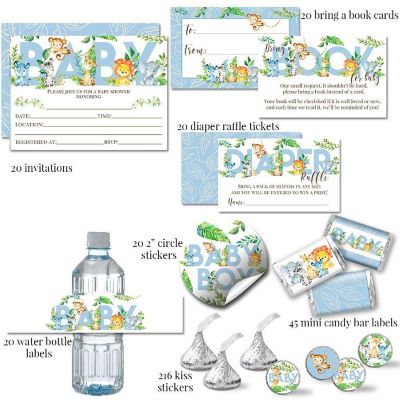 AmandaCreation Blue Jungle Animals Party Bundle 381pc. Image 3