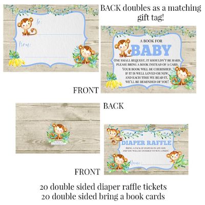 AmandaCreation Blue Jungle Monkeys Party Bundle 381pc. Image 1