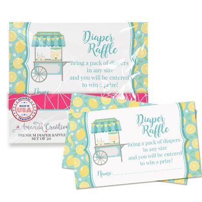 AmandaCreation Blue Lemon Diaper Raffle Tickets 20pc. Image 1