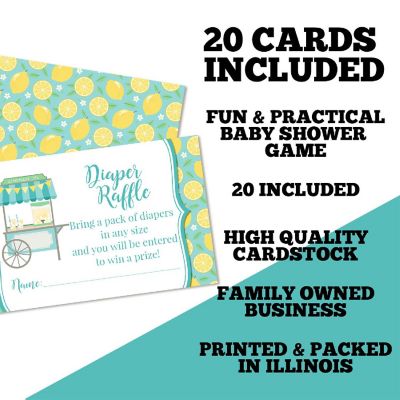 AmandaCreation Blue Lemon Diaper Raffle Tickets 20pc. Image 1