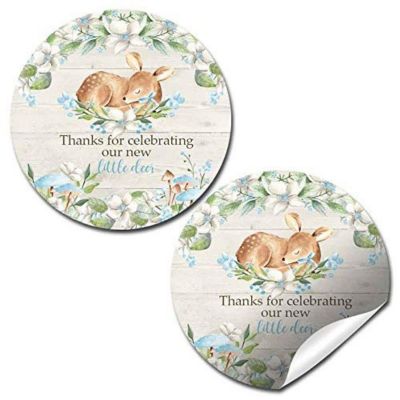 AmandaCreation Blue Little Deer Envelope Seals 40pc. Image 1