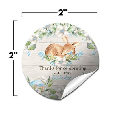 AmandaCreation Blue Little Deer Envelope Seals 40pc. Image 1