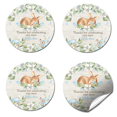 AmandaCreation Blue Little Deer Envelope Seals 40pc. Image 2