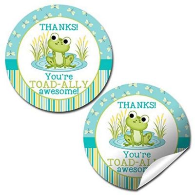 AmandaCreation Blue Little Frog Envelope Seals 40pc. Image 1