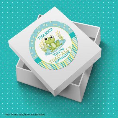 AmandaCreation Blue Little Frog Envelope Seals 40pc. Image 2