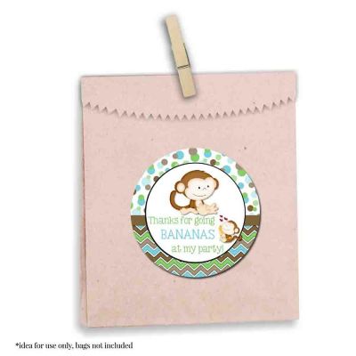AmandaCreation Blue Little Monkey Envelope Seals 40pc. Image 2