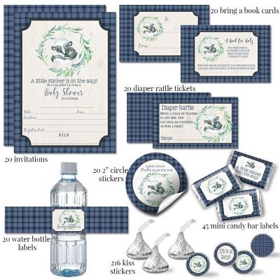 AmandaCreation Blue Little Stinker Skunk Party Bundle 381pc. Image 1