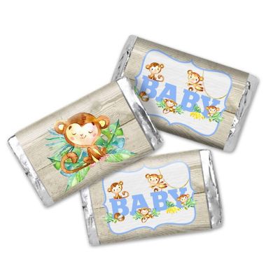 AmandaCreation Blue Monkeys Mini Candybar Wrappers 45pcs. Image 1