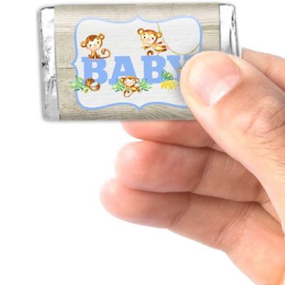 AmandaCreation Blue Monkeys Mini Candybar Wrappers 45pcs. Image 2